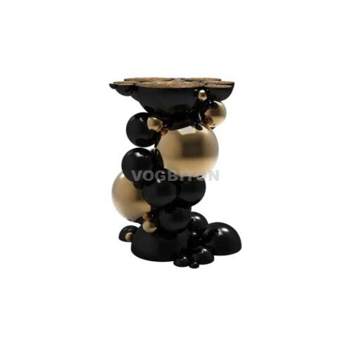 Spheres Side Table with Aluminium Black, Gold Spheres